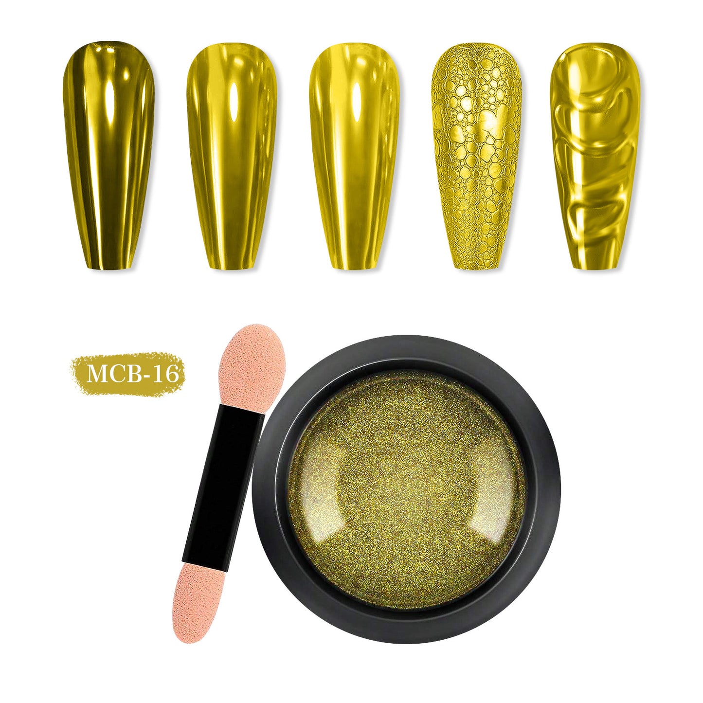 20 Jars Chrome Nail Powder with 20 Brushes Nail Art Glitter Decoration Metallic Mirror Effect