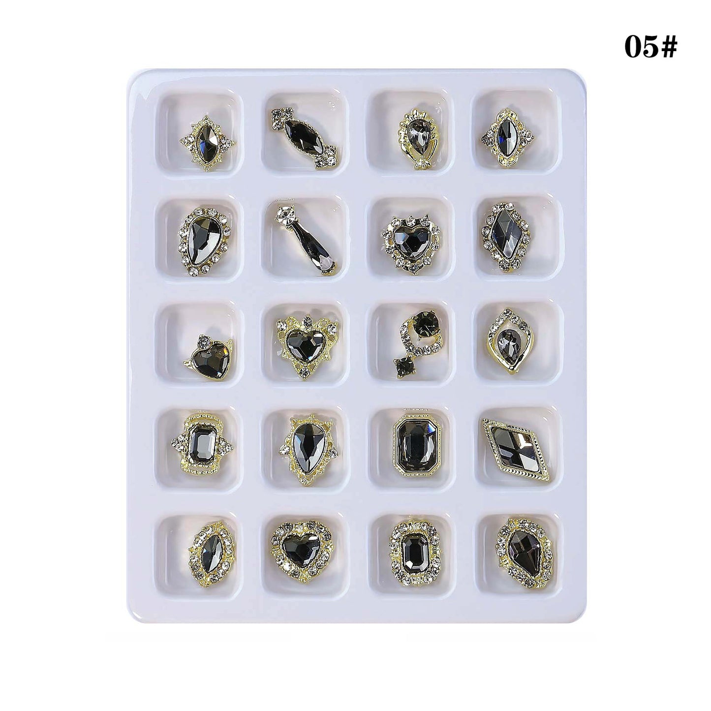 Luxury 3D Gems for Nails (12 Different Colors, 20 different gems for each color)