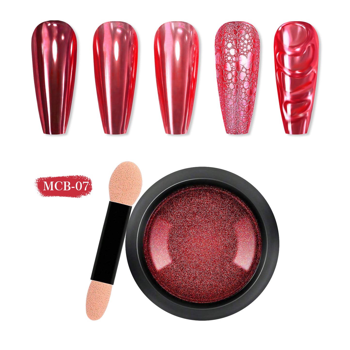 20 Jars Chrome Nail Powder with 20 Brushes Nail Art Glitter Decoration Metallic Mirror Effect