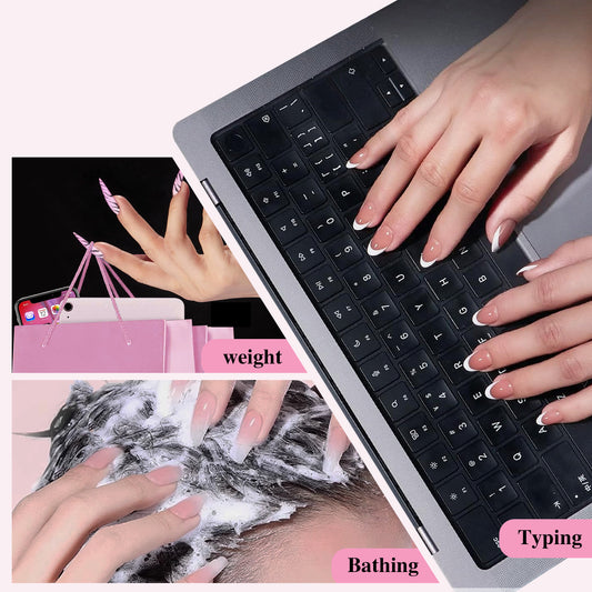 10 Sheets Waterproof Breathable Jelly Double Sided Nail Adhesives,Press on Nails Sticky Tabs Nail Glue Sticker