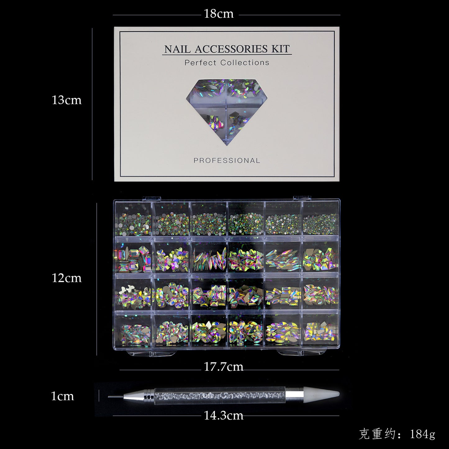 High Quality Bulk Multi-Size & Multi-Color Nail Art Rhinestones - Perfect for Professionals and DIY