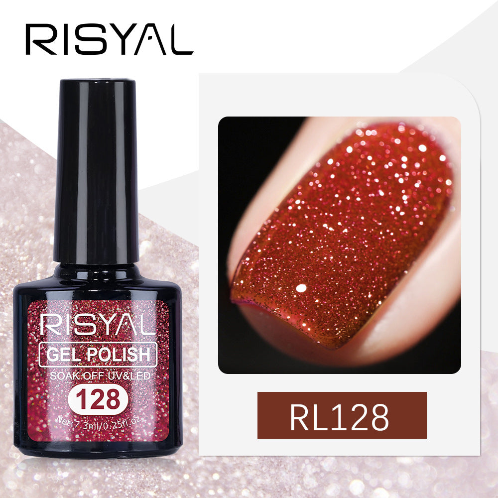 7.3ml Diamond Gel Nail Polish with 12 Different Color, Reflective Glitter Gel Polish, Sparkly Shiny Gel Nail Art Varnish Manicure Kit, Soak Off LED Lamp