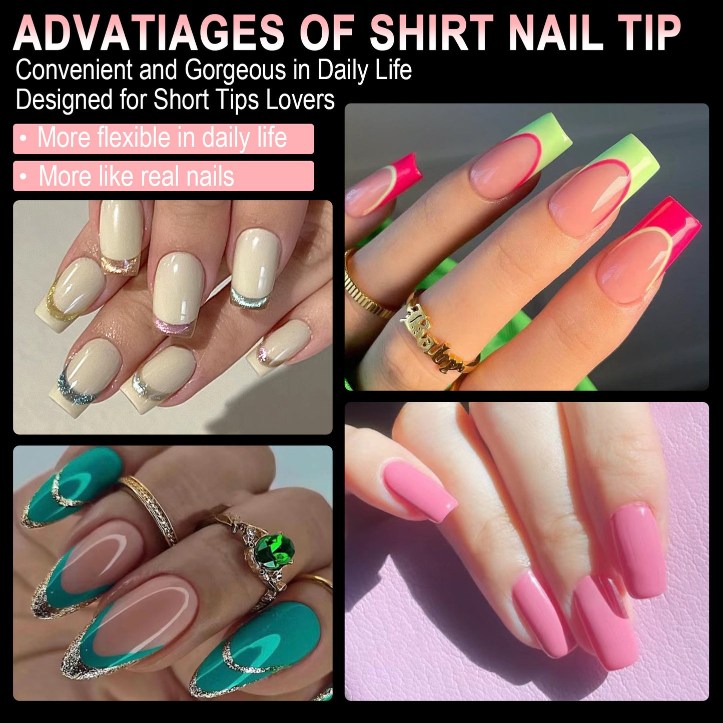 600PCS Nail Tips (6 different shapes)