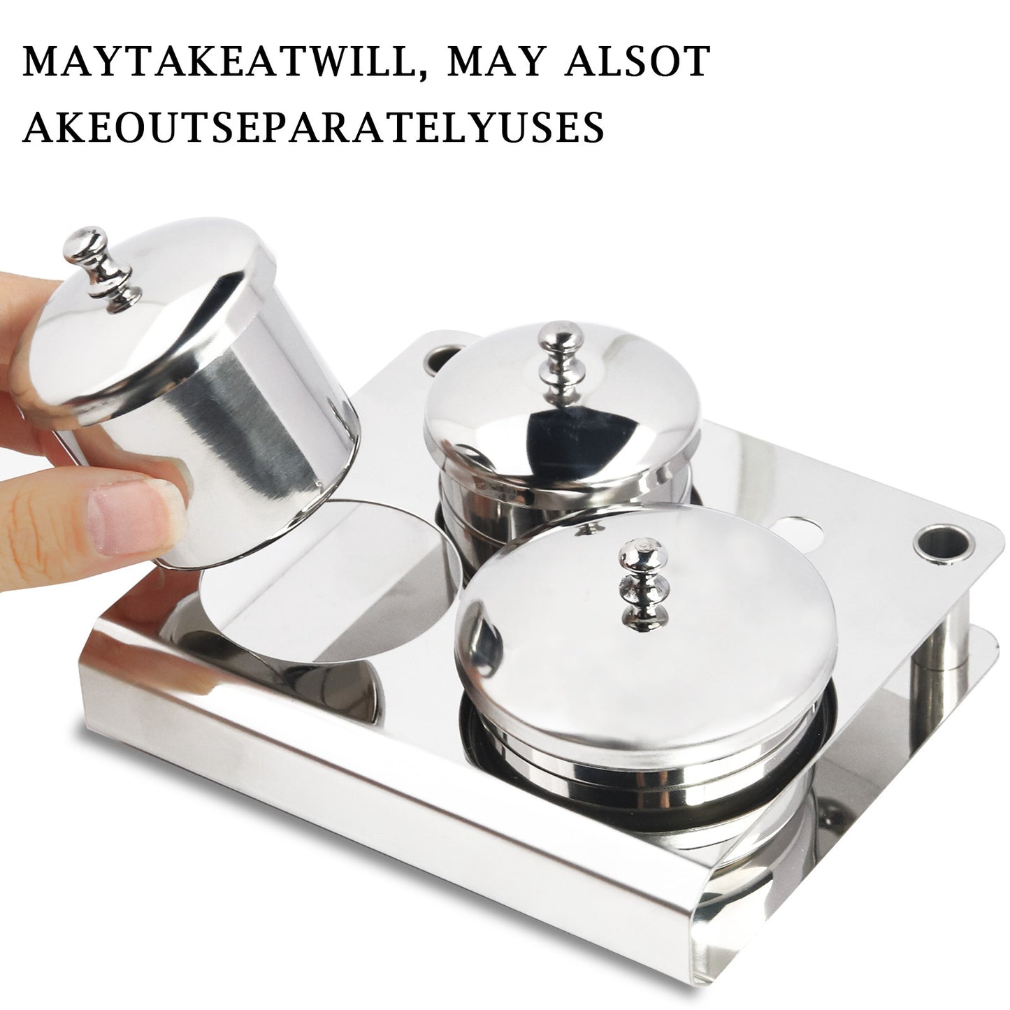 3 Pieces Acrylic Liquid Container Stainless Steel Acrylic Liquid Powder Cup Stainless Steel Nail Powder Holder Container with Lids for Nail Design Tools