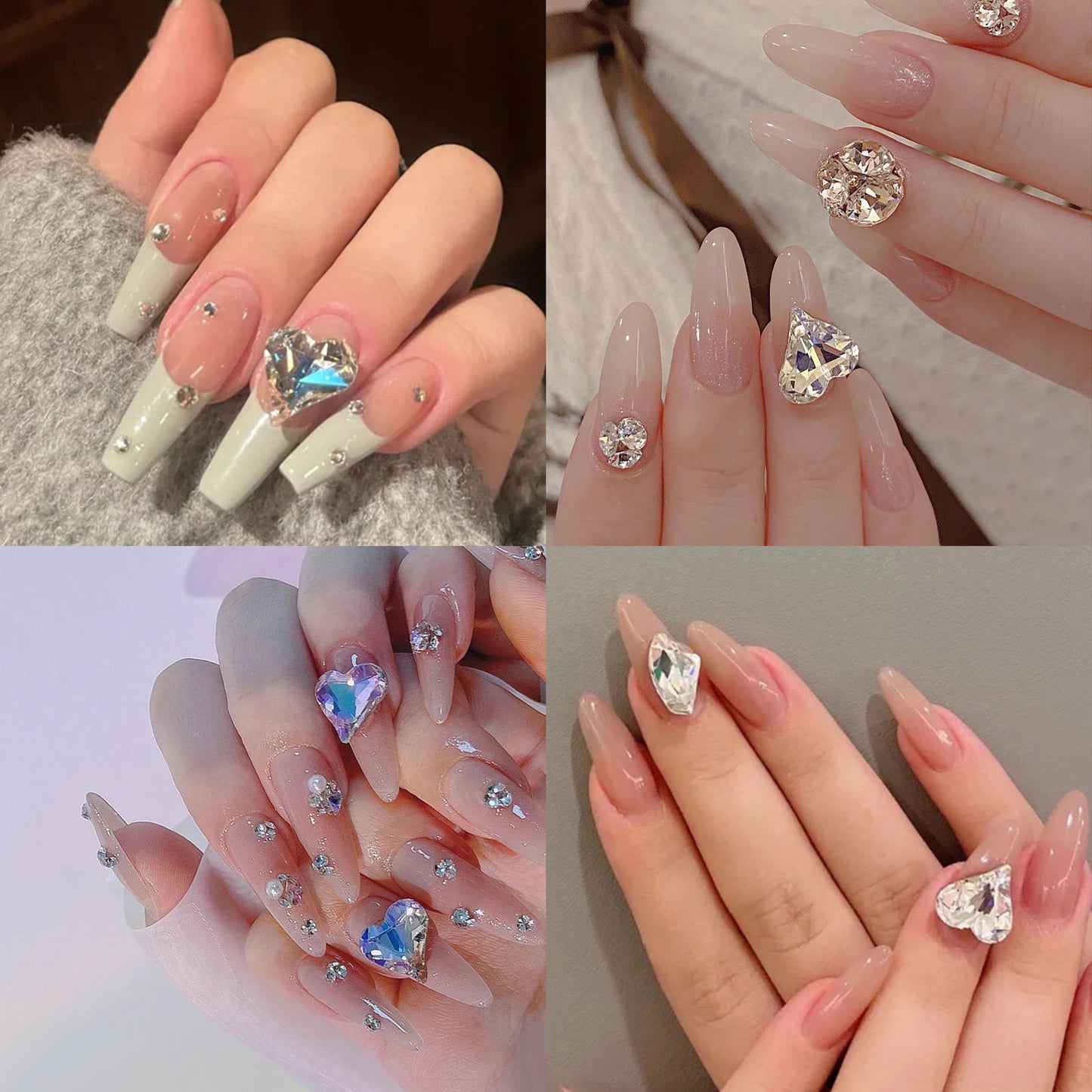 20PCS Heart-Shape 3D Flatback Crystal for Nail Arts
