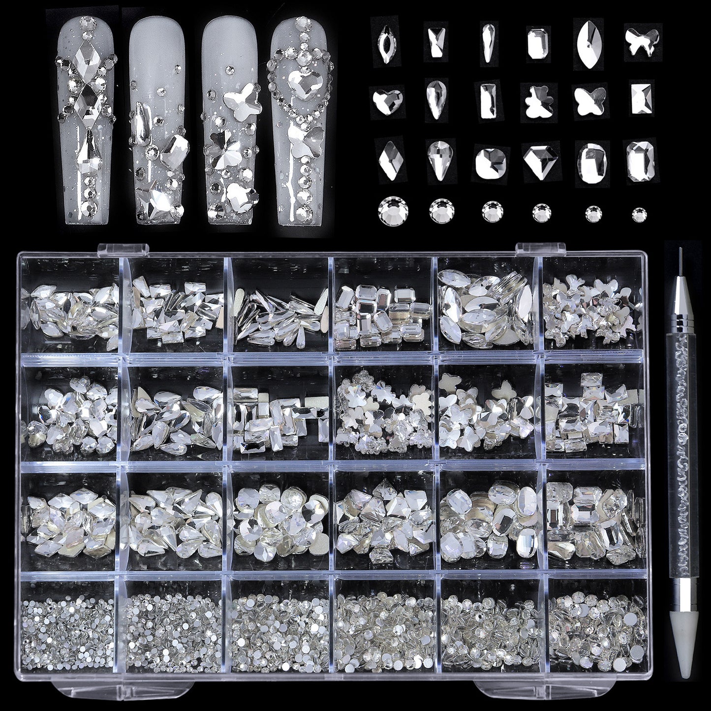 High Quality Bulk Multi-Size & Multi-Color Nail Art Rhinestones - Perfect for Professionals and DIY