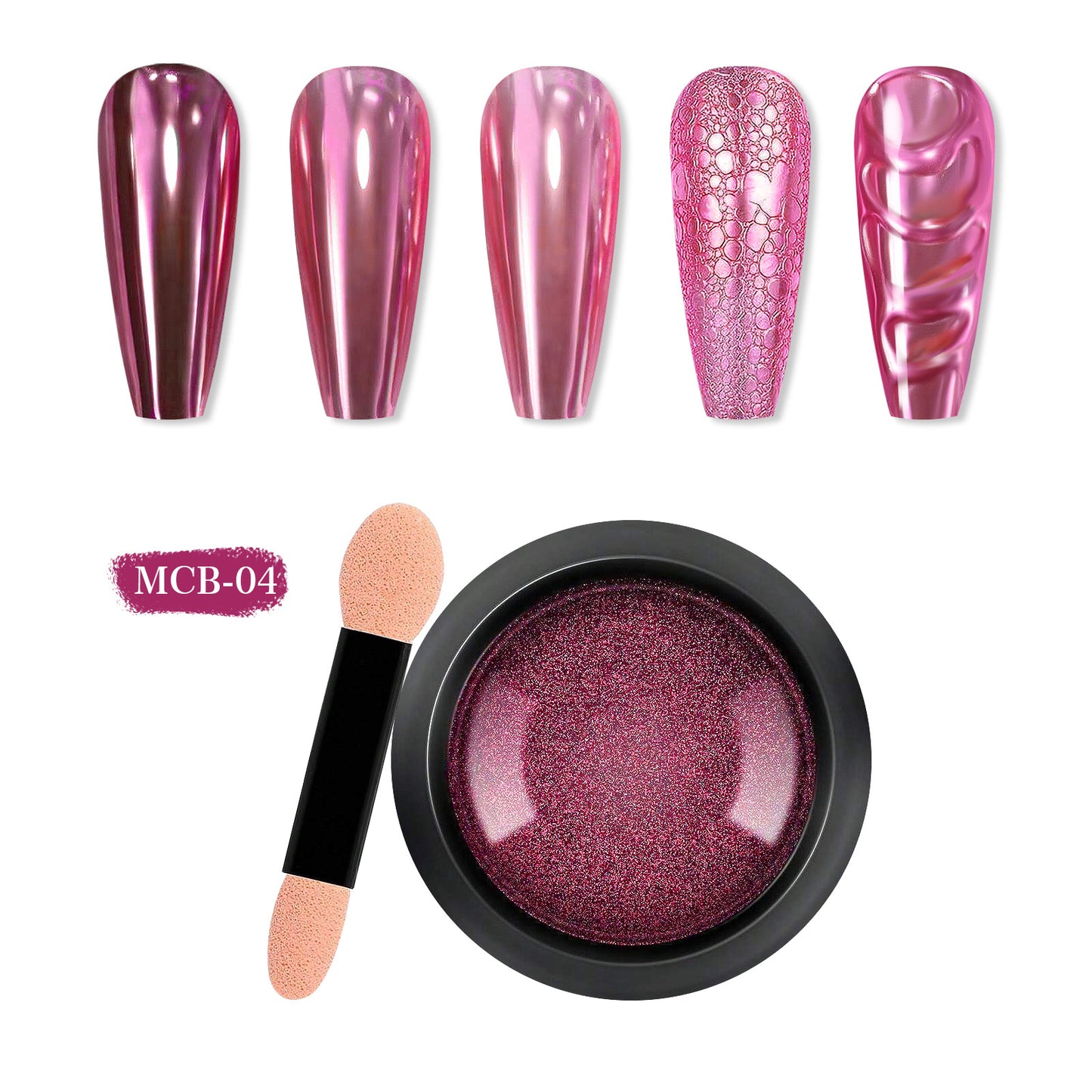 20 Jars Chrome Nail Powder with 20 Brushes Nail Art Glitter Decoration Metallic Mirror Effect