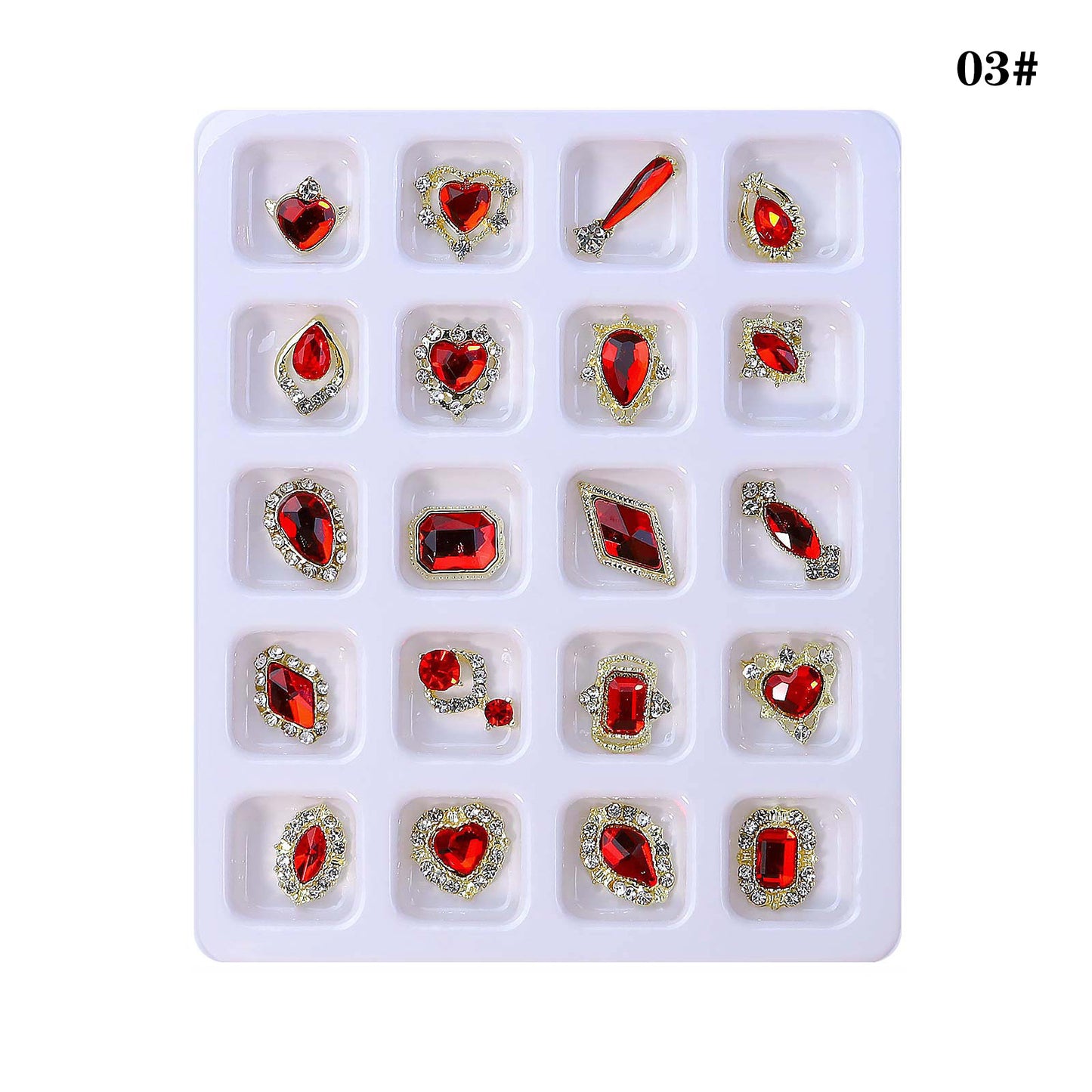 Luxury 3D Gems for Nails (12 Different Colors, 20 different gems for each color)