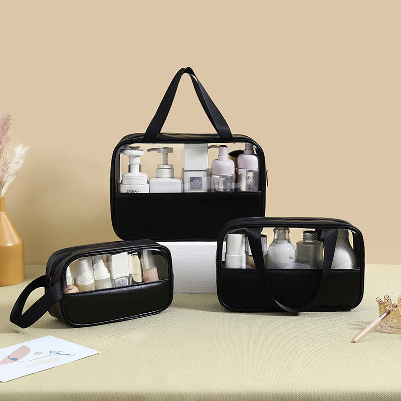 CLASSIC COSMETIC BAGS (Five different colors), PU Leather Clear Makeup Bag Travel Makeup Bag
