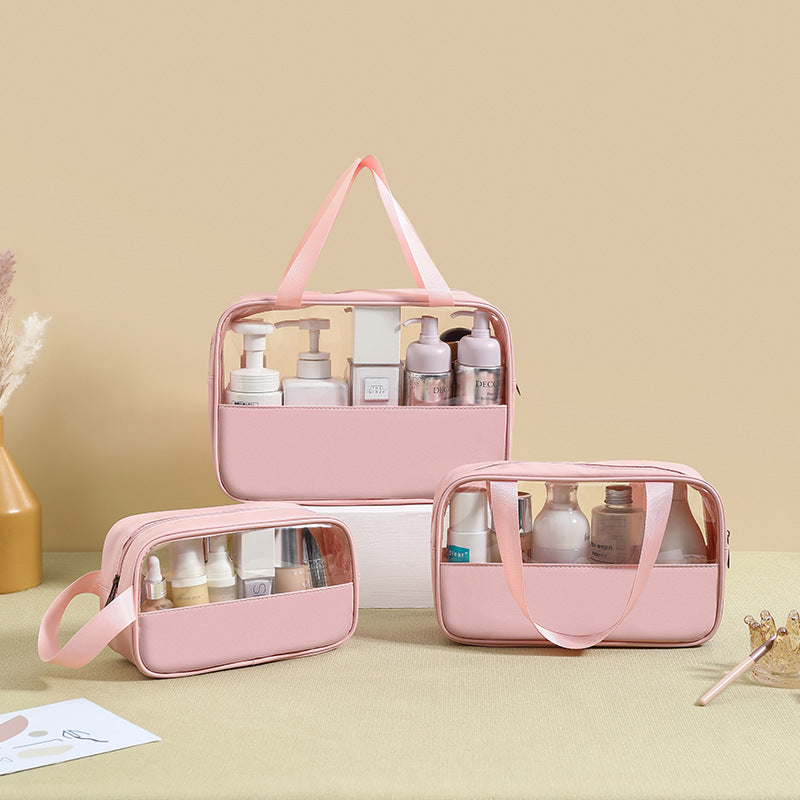CLASSIC COSMETIC BAGS (Five different colors), PU Leather Clear Makeup Bag Travel Makeup Bag