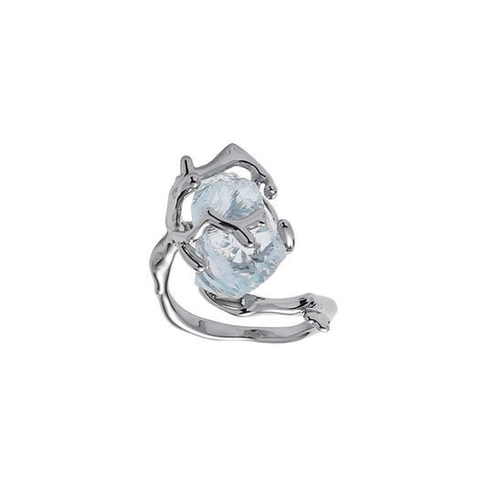 (Stainless)Enchanted Ice Crystal Orb Ring | Mystical Elegance in a Modern Design