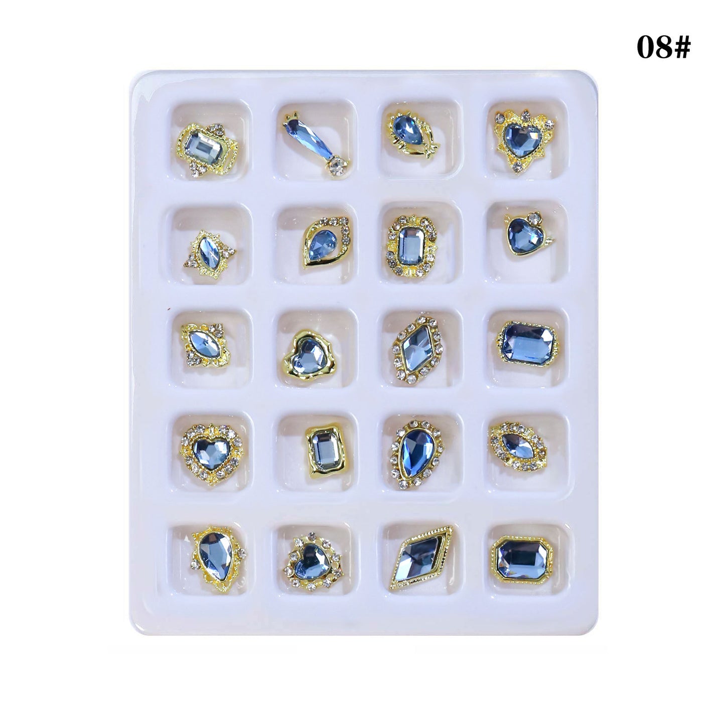 Luxury 3D Gems for Nails (12 Different Colors, 20 different gems for each color)