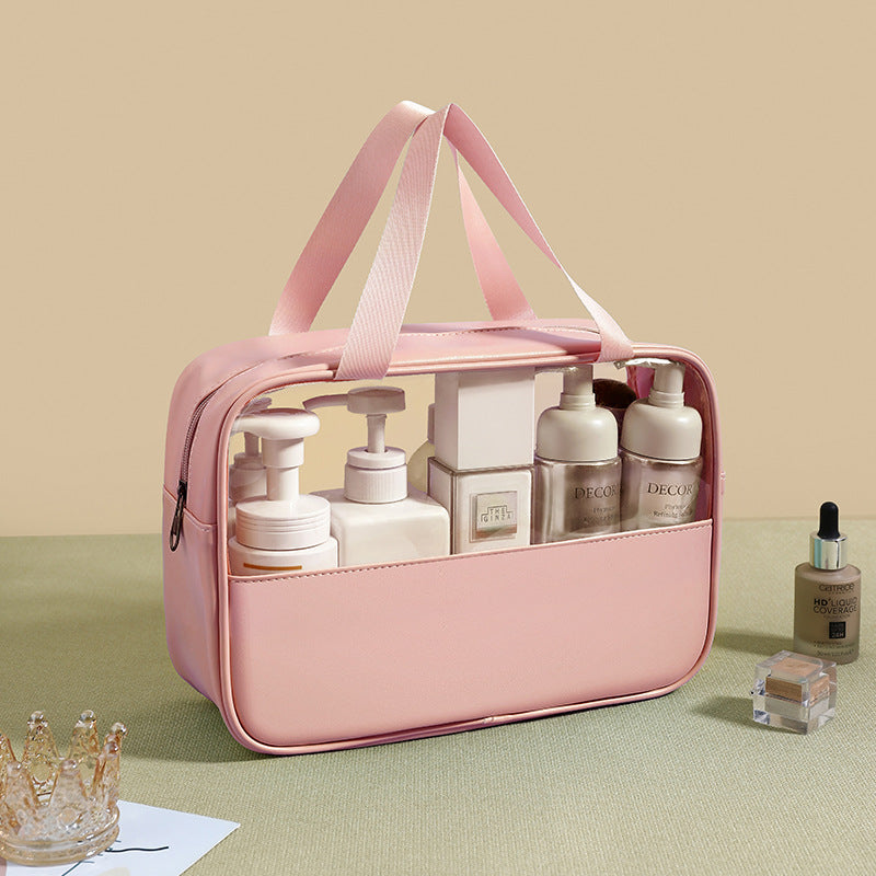 CLASSIC COSMETIC BAGS (Five different colors), PU Leather Clear Makeup Bag Travel Makeup Bag