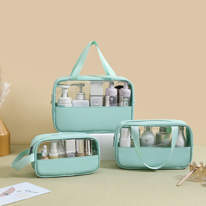 CLASSIC COSMETIC BAGS (Five different colors), PU Leather Clear Makeup Bag Travel Makeup Bag