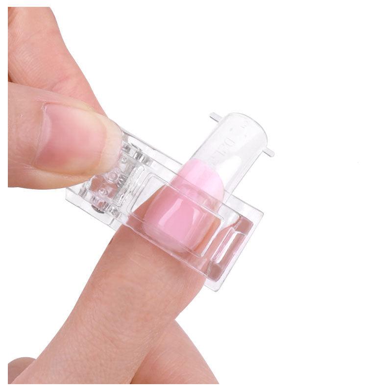 12Pcs Nail Tips Clip for Quick Building Polygel Nail Forms Nail Clips for Polygel Finger Nail Extension UV LED Builder Clamps Manicure Nail Art Tool