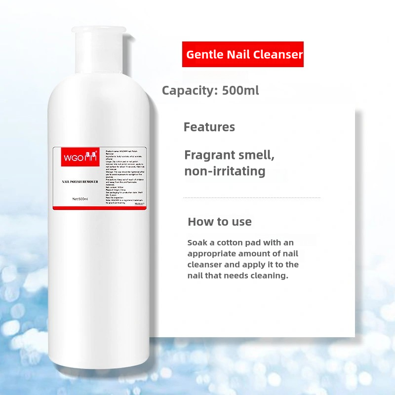 500ml Cleansing Gel Water & Nail Polish Remover & Cuticle Softener & Nail Cleanser & Brush Cleaning Water