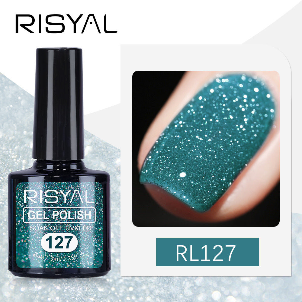 7.3ml Diamond Gel Nail Polish with 12 Different Color, Reflective Glitter Gel Polish, Sparkly Shiny Gel Nail Art Varnish Manicure Kit, Soak Off LED Lamp