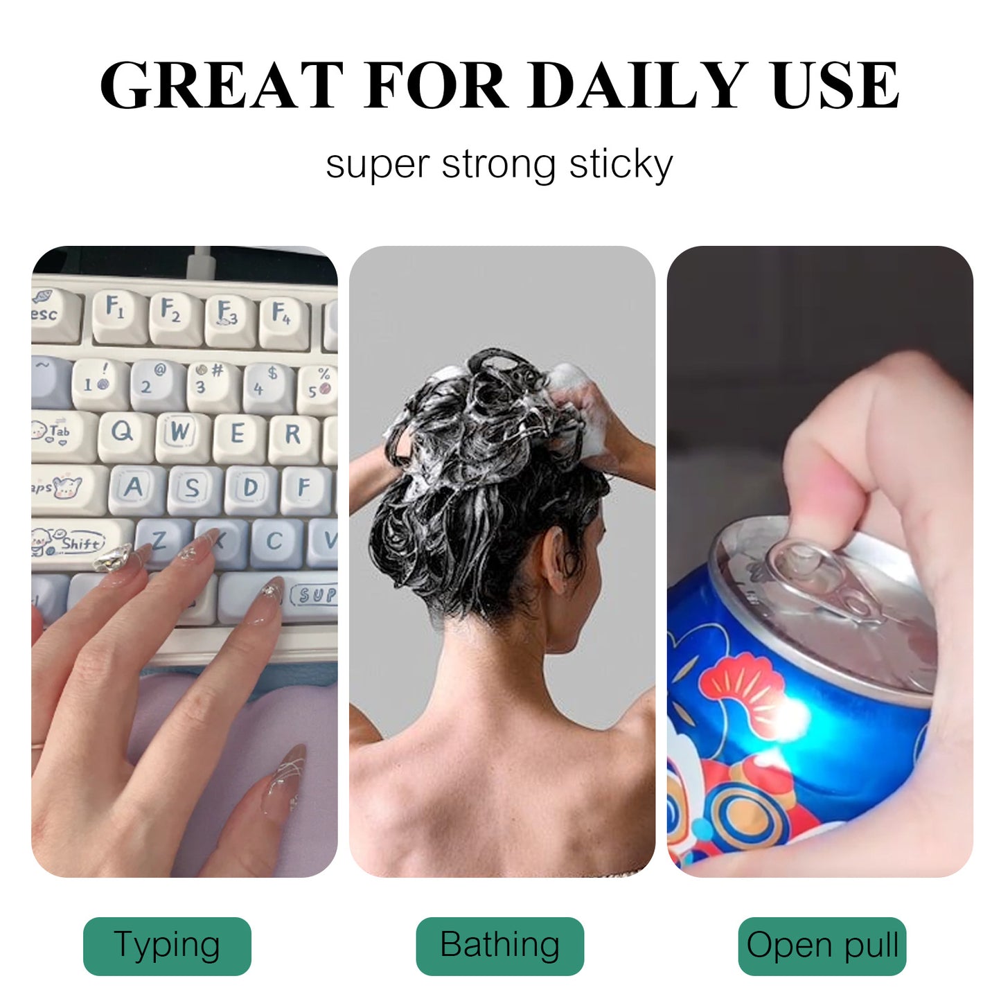 Nail Adhesive Tabs Strong Nail Glue Stickers for Press Ons Nails Waterproof Breathable Jelly Double Sided Adhesive Nail Tabs 10 Sheets(240 PCS)