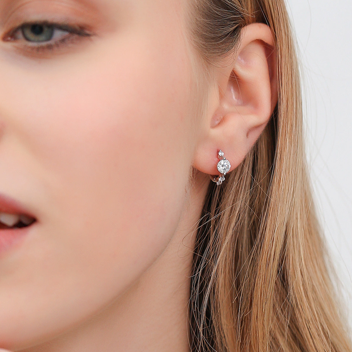 Elegant Moissanite Earrings with Sterling silver – Graceful & Refined