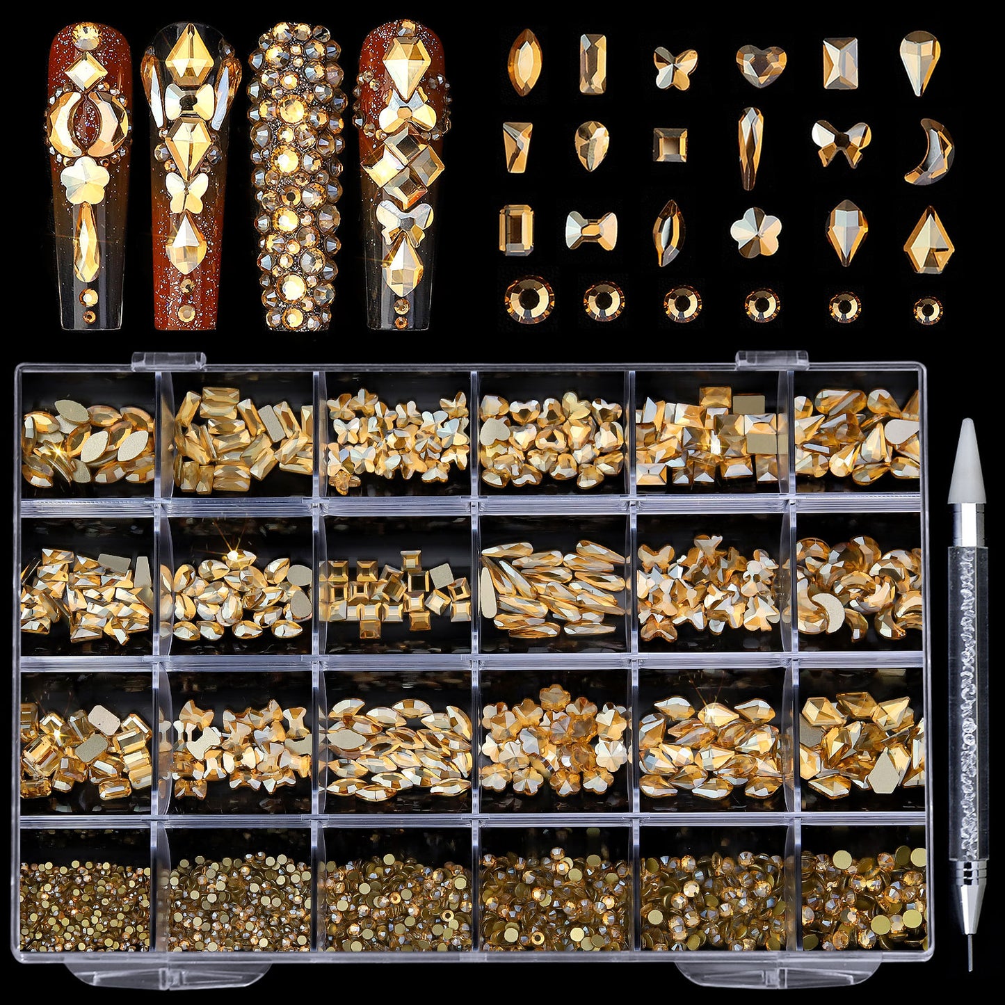 High Quality Bulk Multi-Size & Multi-Color Nail Art Rhinestones - Perfect for Professionals and DIY