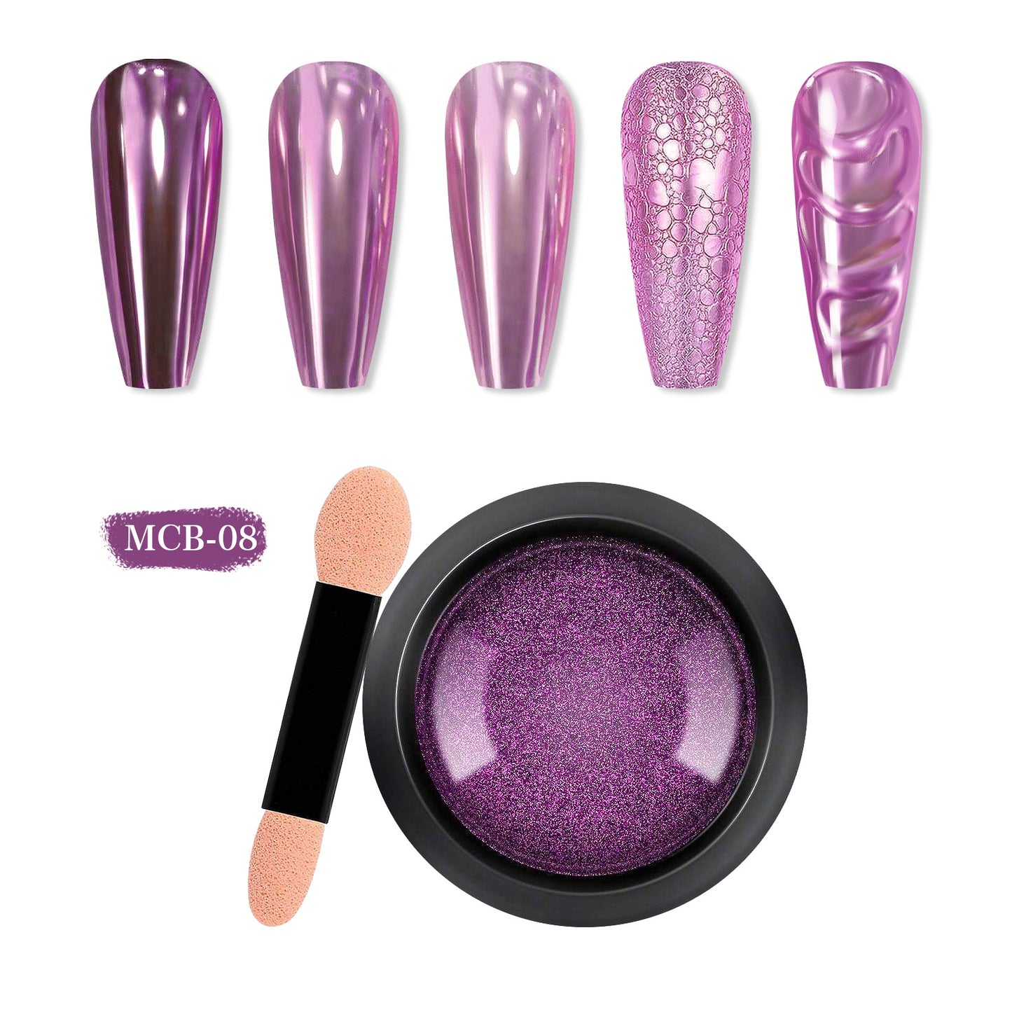 20 Jars Chrome Nail Powder with 20 Brushes Nail Art Glitter Decoration Metallic Mirror Effect