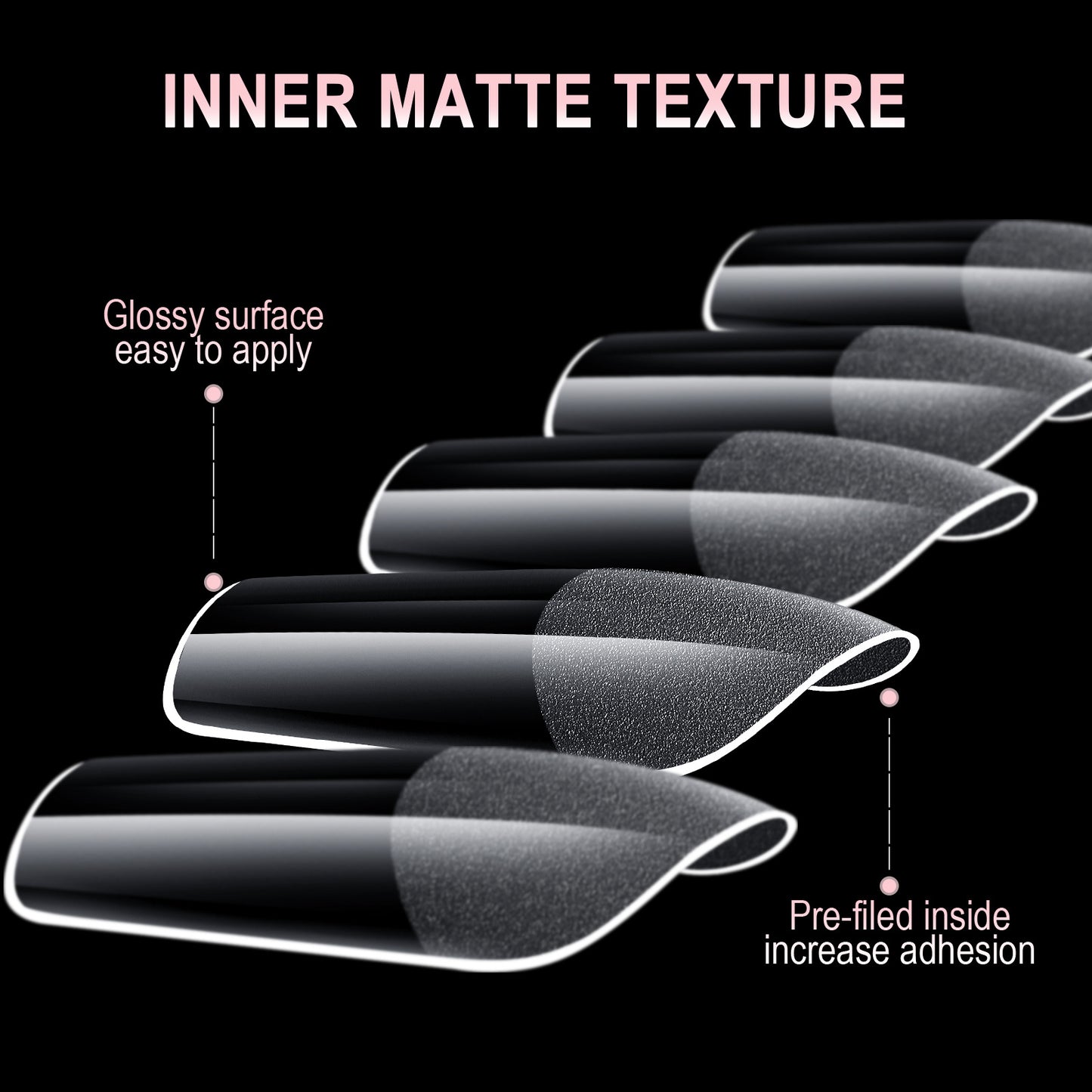 600PCS Nail Tips (6 different shapes)