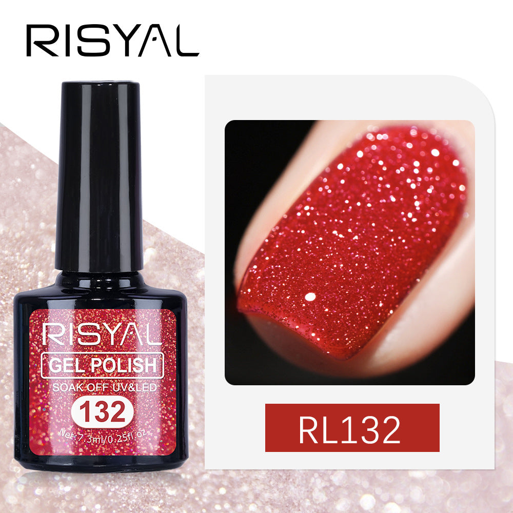 7.3ml Diamond Gel Nail Polish with 12 Different Color, Reflective Glitter Gel Polish, Sparkly Shiny Gel Nail Art Varnish Manicure Kit, Soak Off LED Lamp