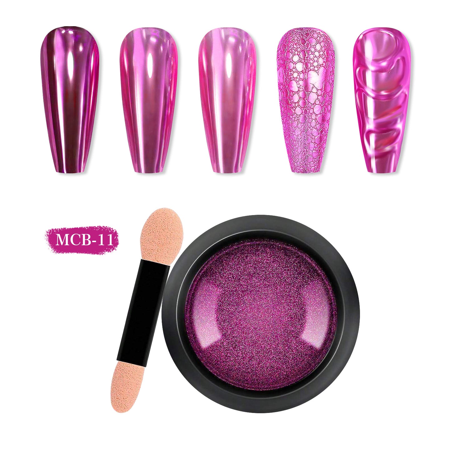 20 Jars Chrome Nail Powder with 20 Brushes Nail Art Glitter Decoration Metallic Mirror Effect
