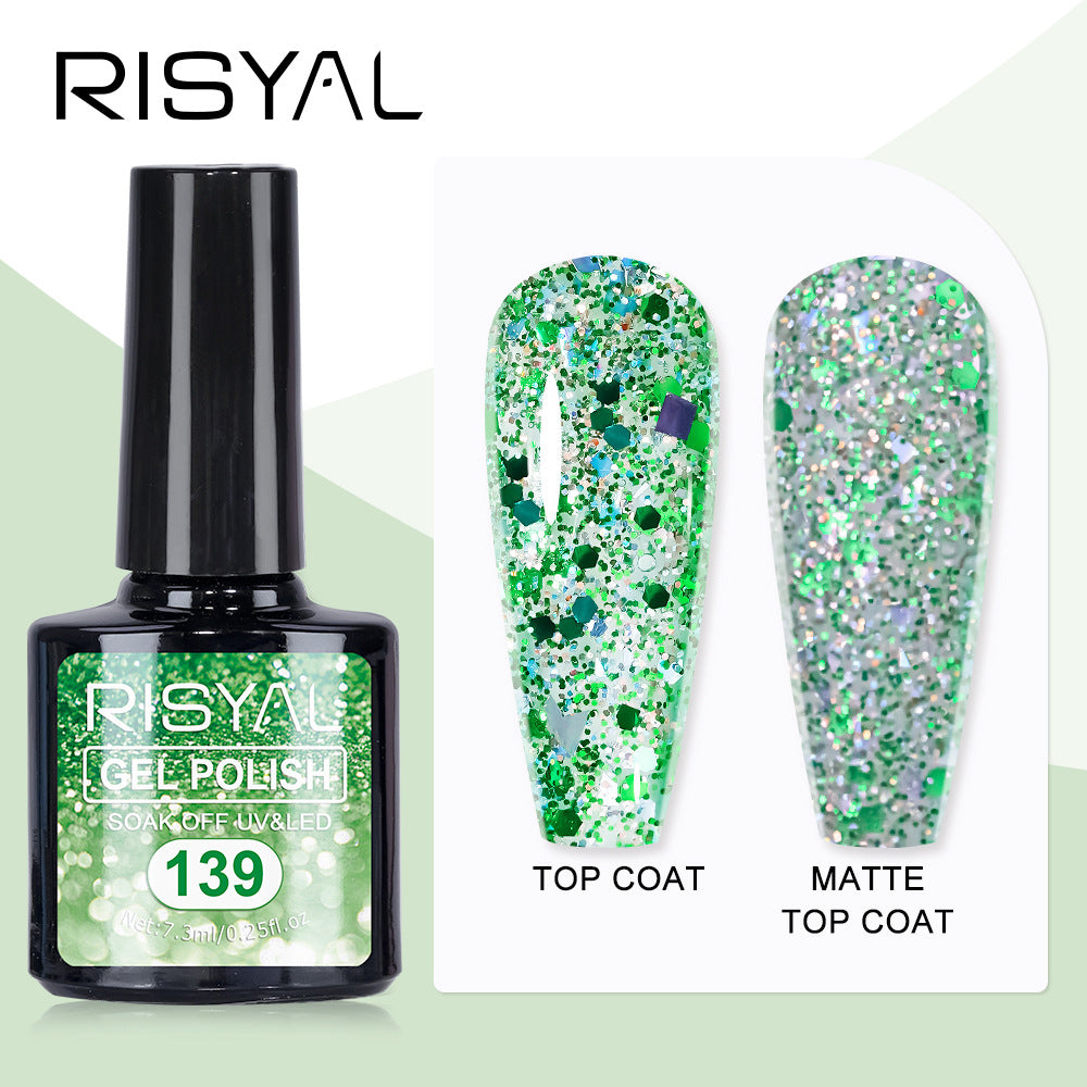 7.3ml Reflective Glitter Gel Polish (12 different color), Sparkly Shiny Gel Nail Art Varnish Manicure Kit, Soak Off LED Lamp