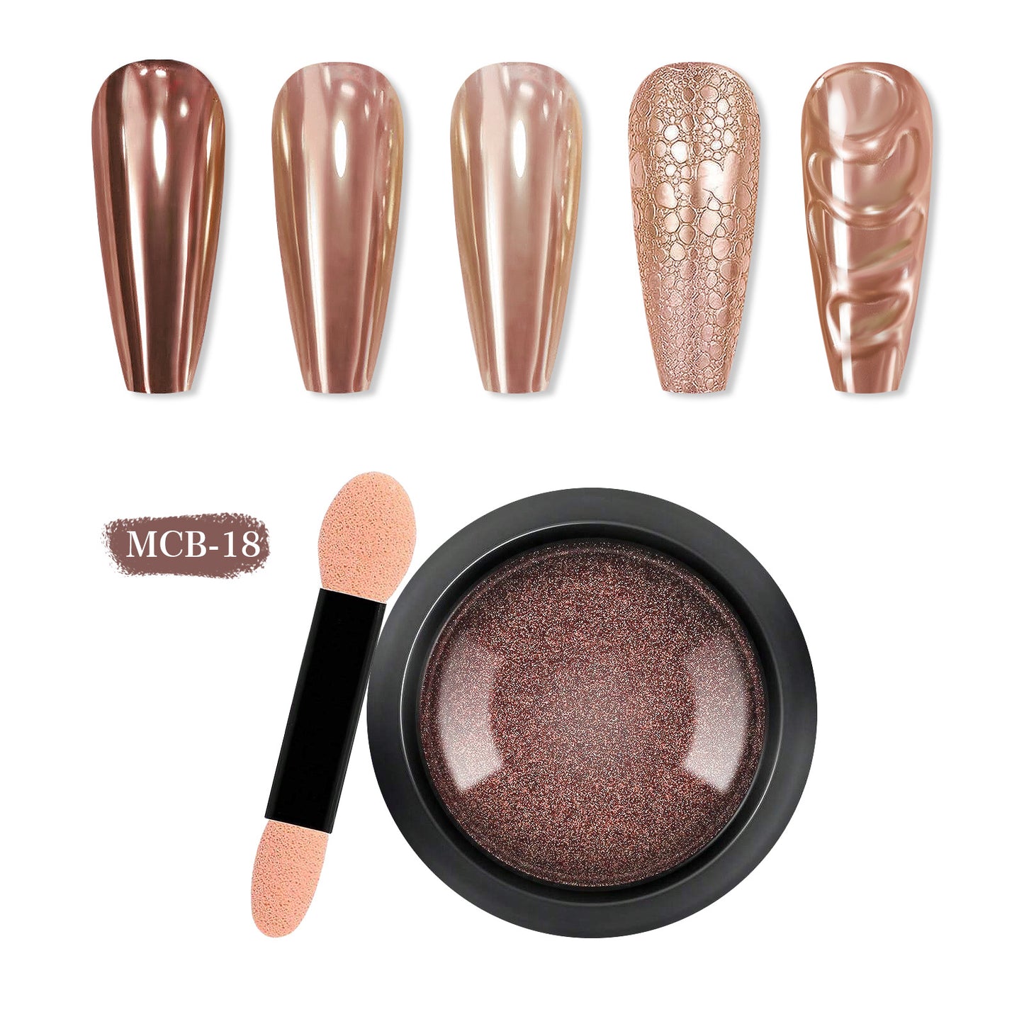 20 Jars Chrome Nail Powder with 20 Brushes Nail Art Glitter Decoration Metallic Mirror Effect