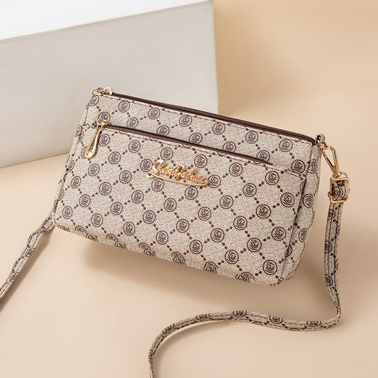 Printed Practical Multi-Layer Shoulder Bag