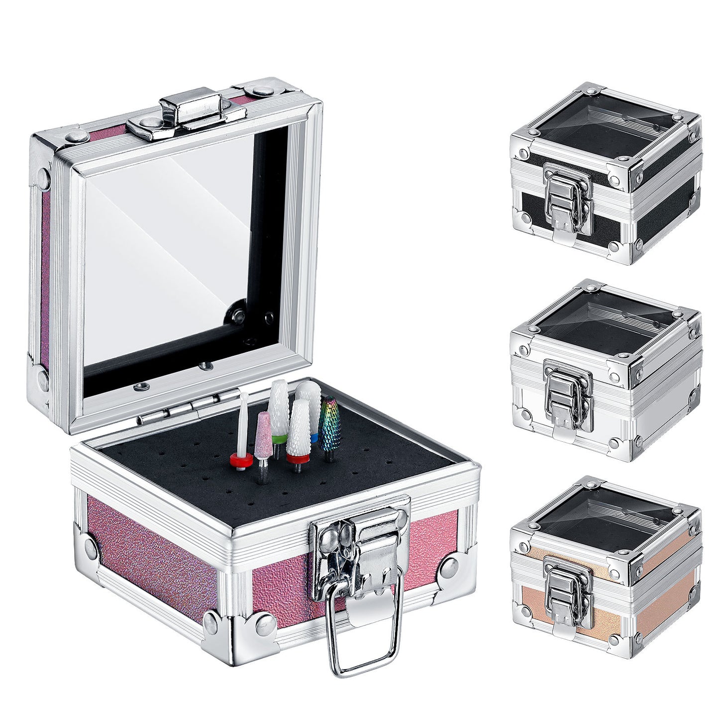 Nail Drill Bits Holder Case, 25 Holes Drills Organizer Container Dustproof Stand Displayer & Manicure Tools Storage Box