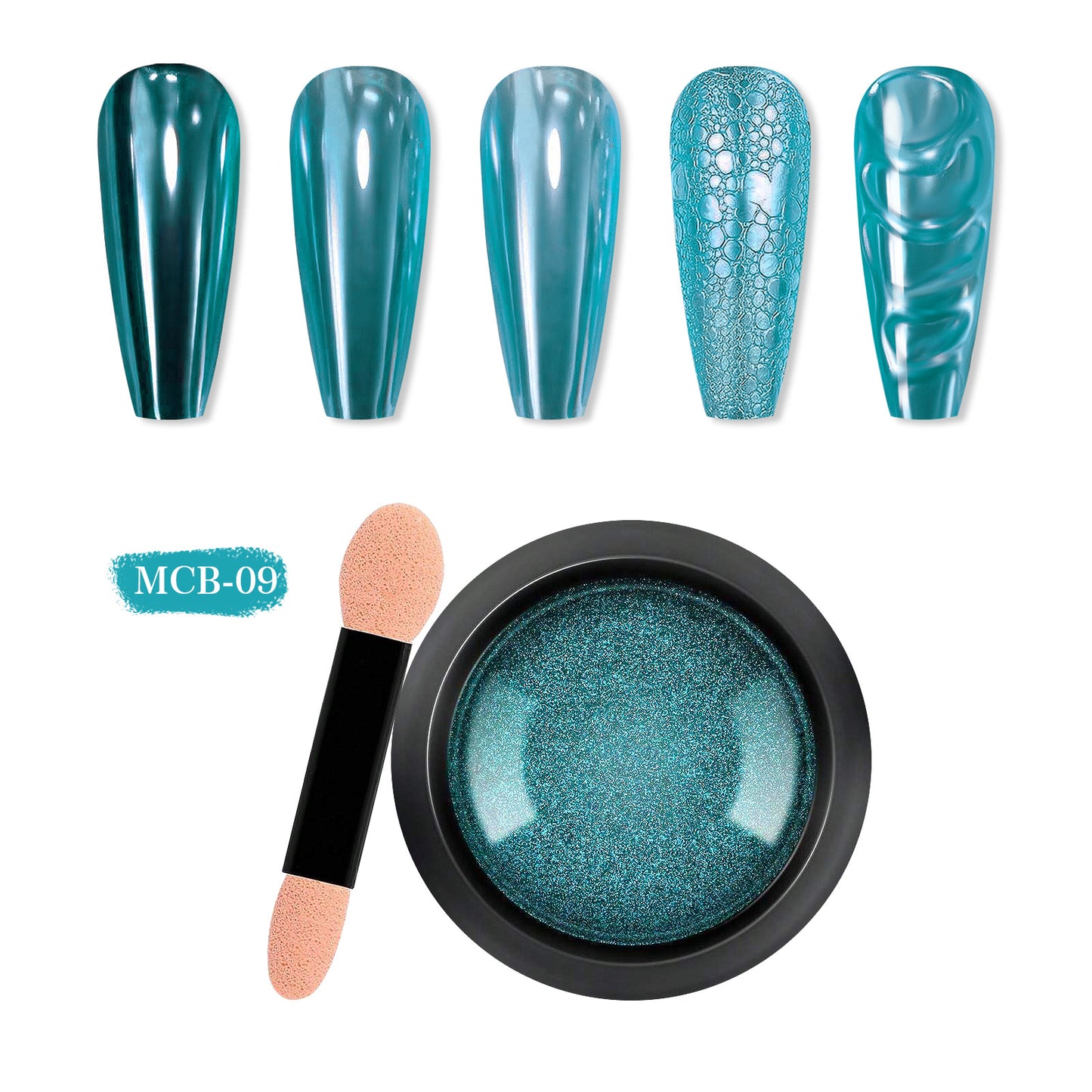 20 Jars Chrome Nail Powder with 20 Brushes Nail Art Glitter Decoration Metallic Mirror Effect