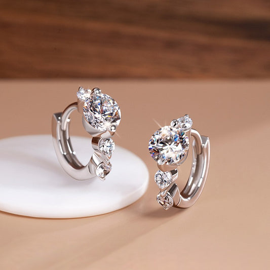 Elegant Moissanite Earrings with Sterling silver – Graceful & Refined