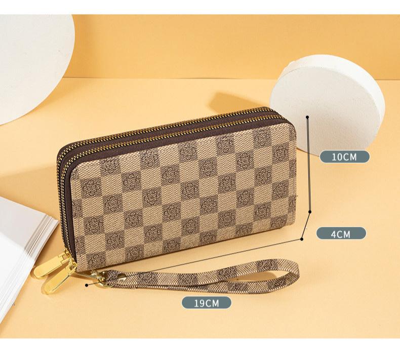 Elegant Checkerboard PU Leather Wallet