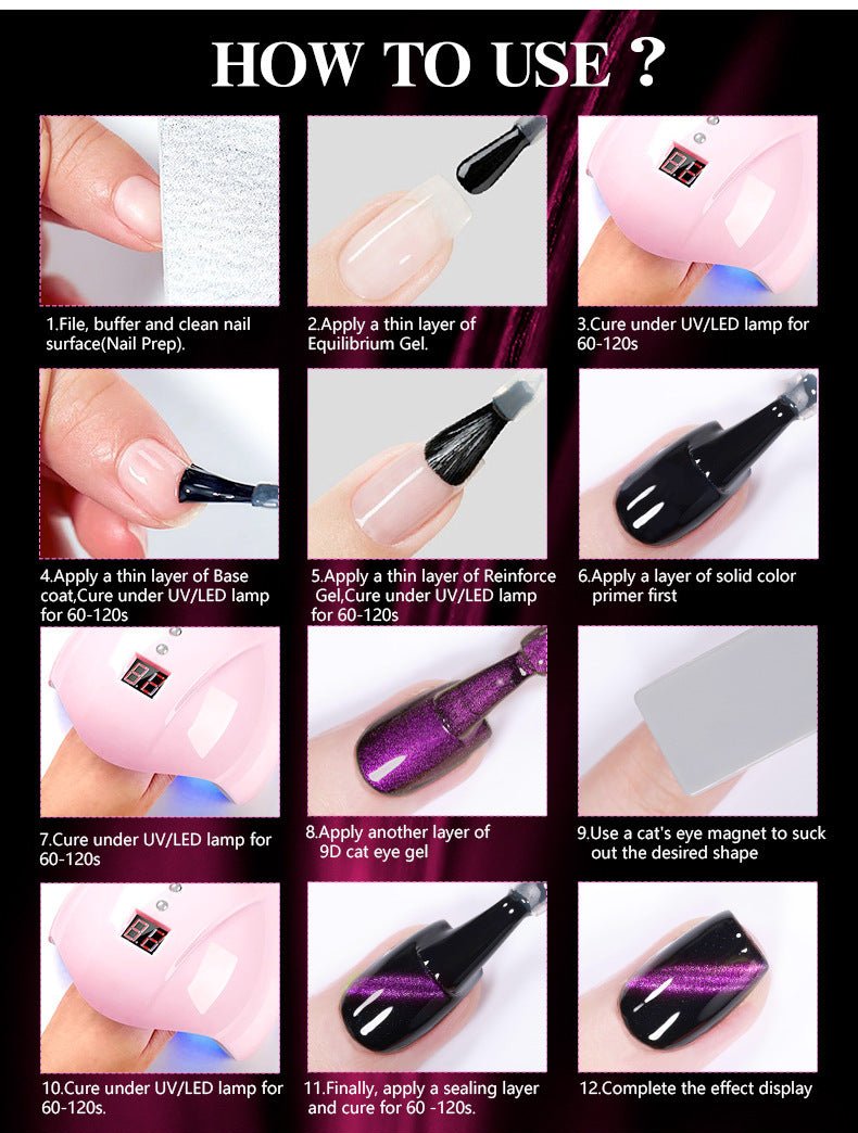 Cat Eye Gel Nail Polish Set 12 Colors