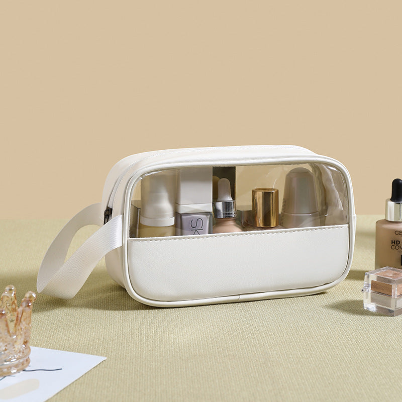 CLASSIC COSMETIC BAGS (Five different colors), PU Leather Clear Makeup Bag Travel Makeup Bag