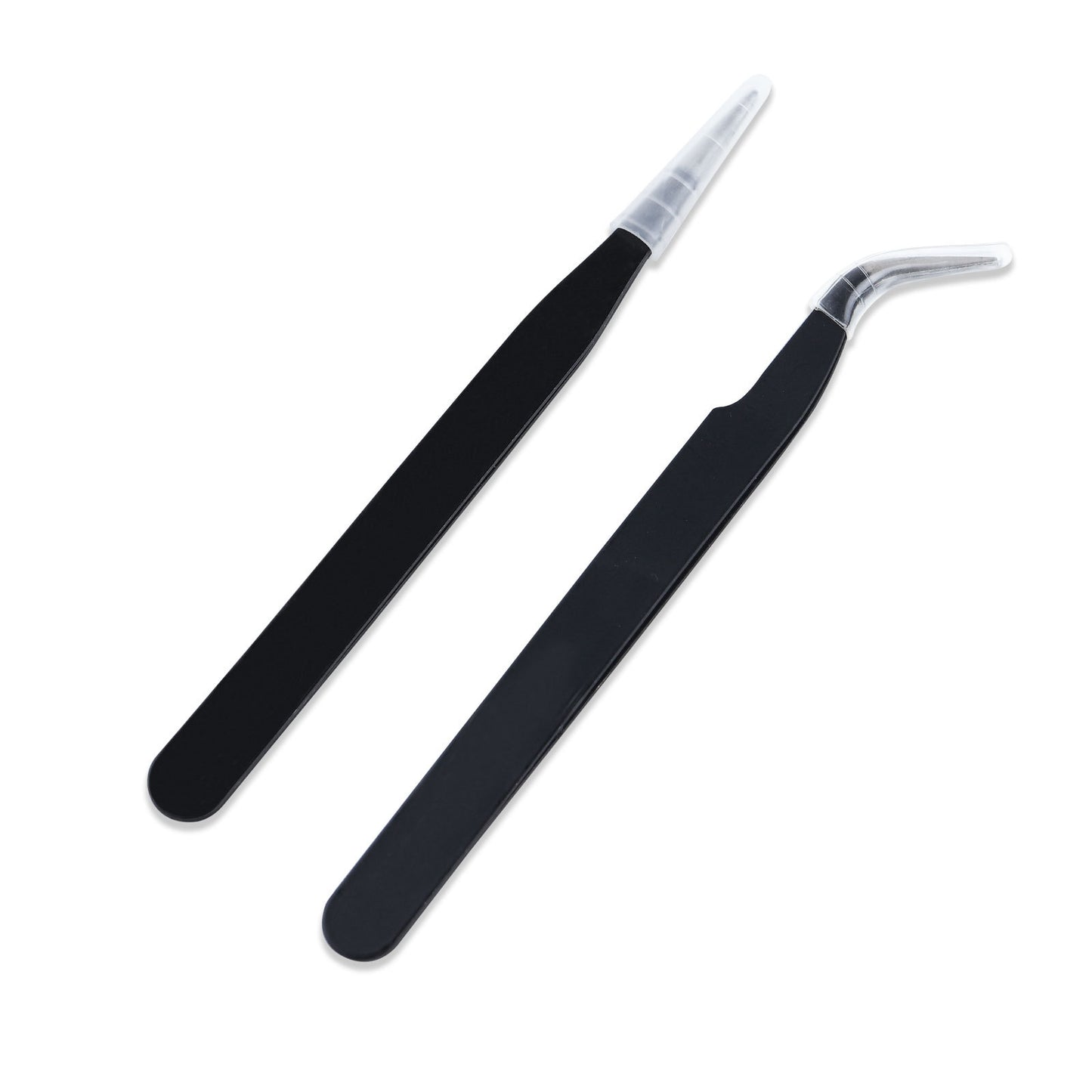 Double Ended Nail Art Tweezers, Stainless Steel Sticker Tweezers with Silicone Pressing Head