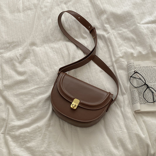 Minimalist Vintage Saddle Shoulder Bag