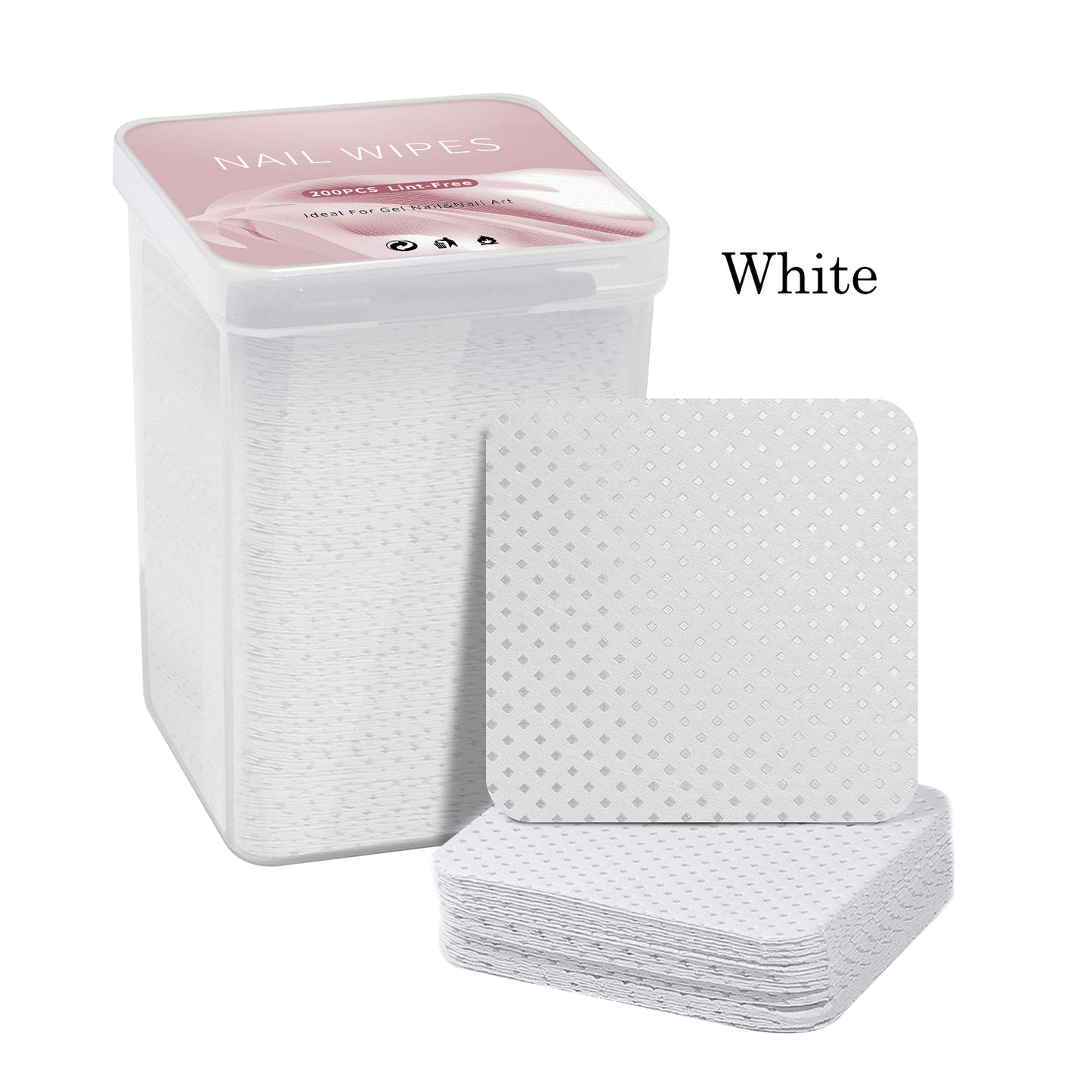 200PCS Lint Free Nail Wipes with Case Package- Non-Woven Soft Nail Polish Remover Pads