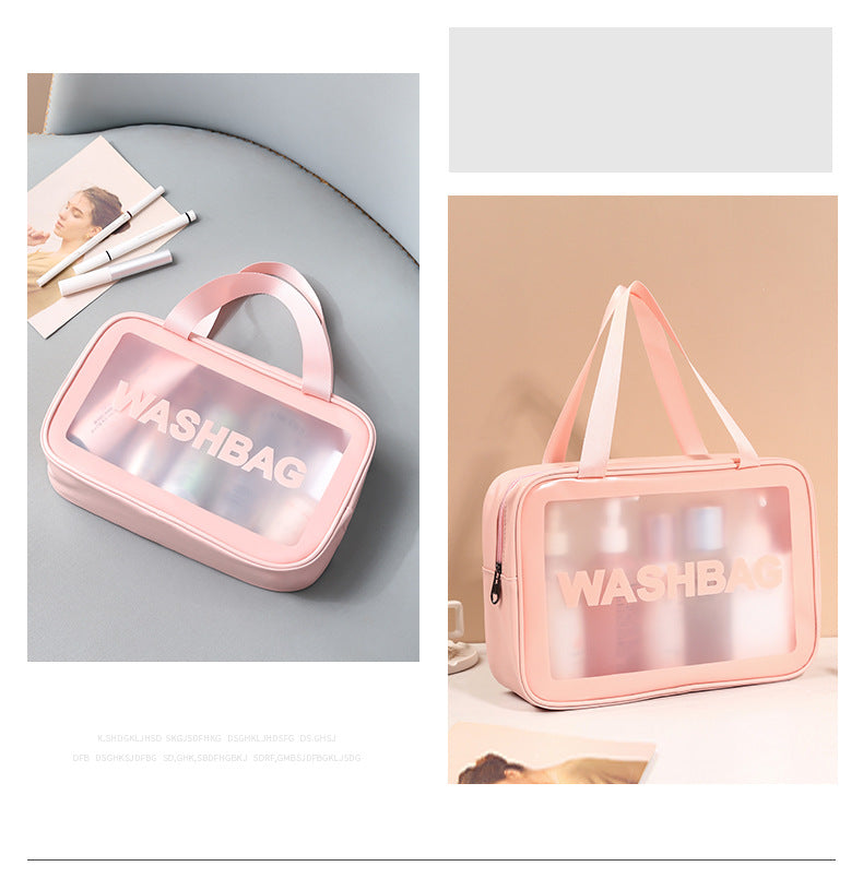 Classic Cosmetic Bags (3 different colors), PU Leather Clear Makeup Bag Travel Makeup Bag