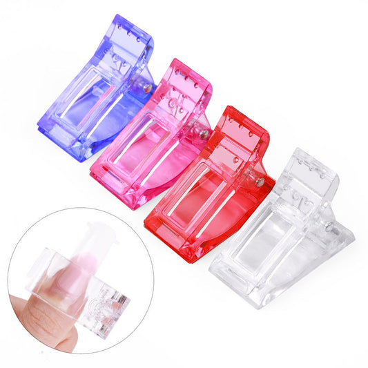 12Pcs Nail Tips Clip for Quick Building Polygel Nail Forms Nail Clips for Polygel Finger Nail Extension UV LED Builder Clamps Manicure Nail Art Tool
