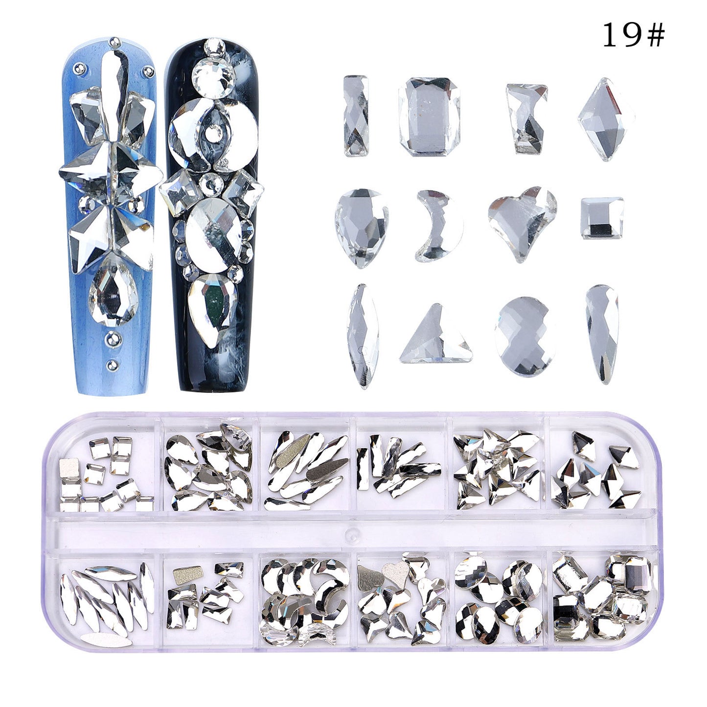 All the Nail Rhinestones you Want! (12 different Shape of 3D Gems, 28 different colors)