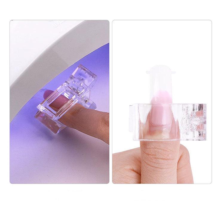 12Pcs Nail Tips Clip for Quick Building Polygel Nail Forms Nail Clips for Polygel Finger Nail Extension UV LED Builder Clamps Manicure Nail Art Tool
