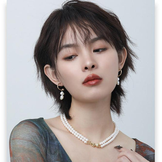 (Stainless)Butterfly Charm Pearl Necklace | A Fusion of Classic Elegance and Modern Style