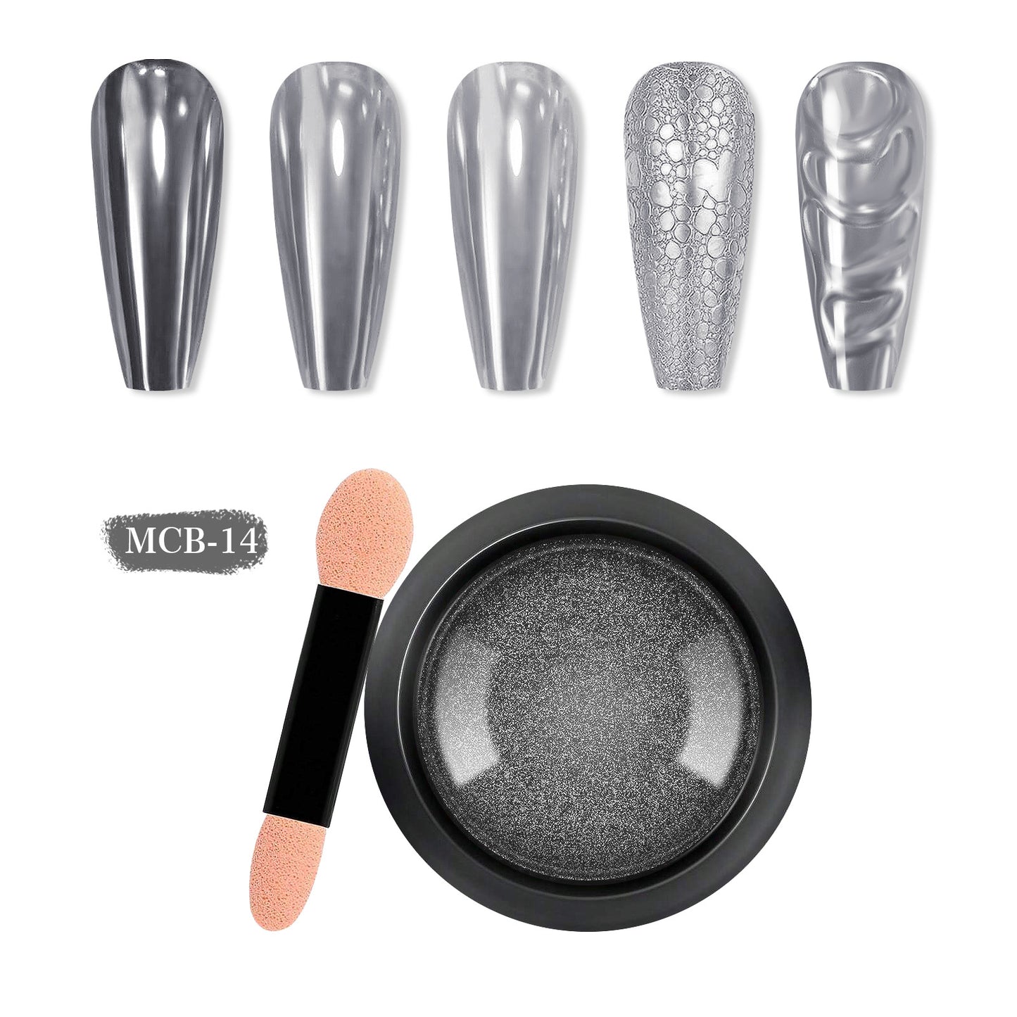 20 Jars Chrome Nail Powder with 20 Brushes Nail Art Glitter Decoration Metallic Mirror Effect