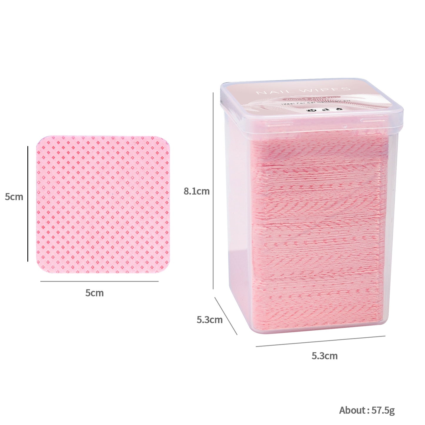 200PCS Lint Free Nail Wipes with Case Package- Non-Woven Soft Nail Polish Remover Pads