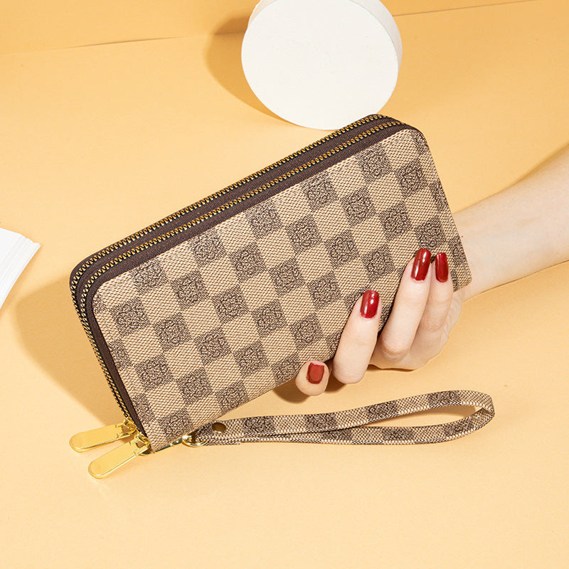 Elegant Checkerboard PU Leather Wallet