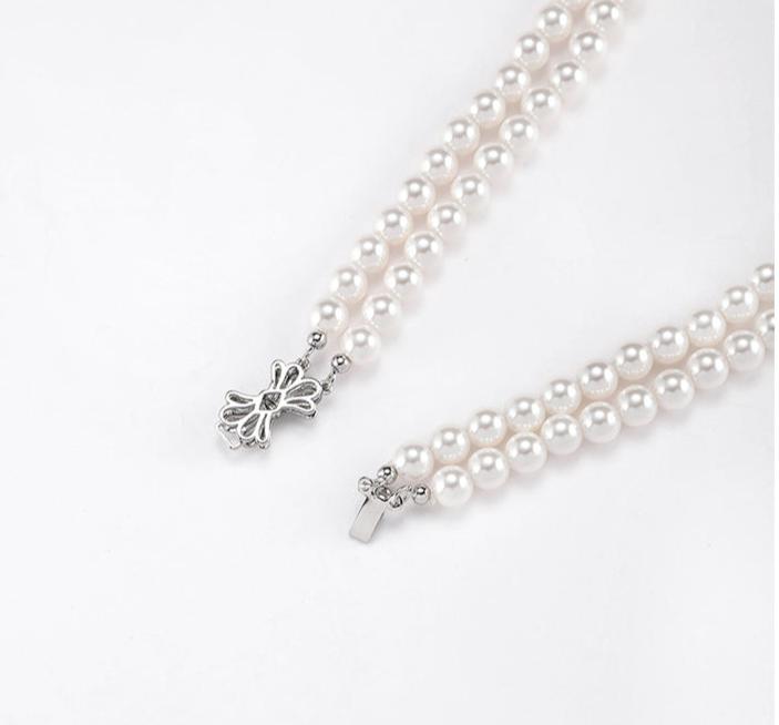 (Stainless)Butterfly Charm Pearl Necklace | A Fusion of Classic Elegance and Modern Style