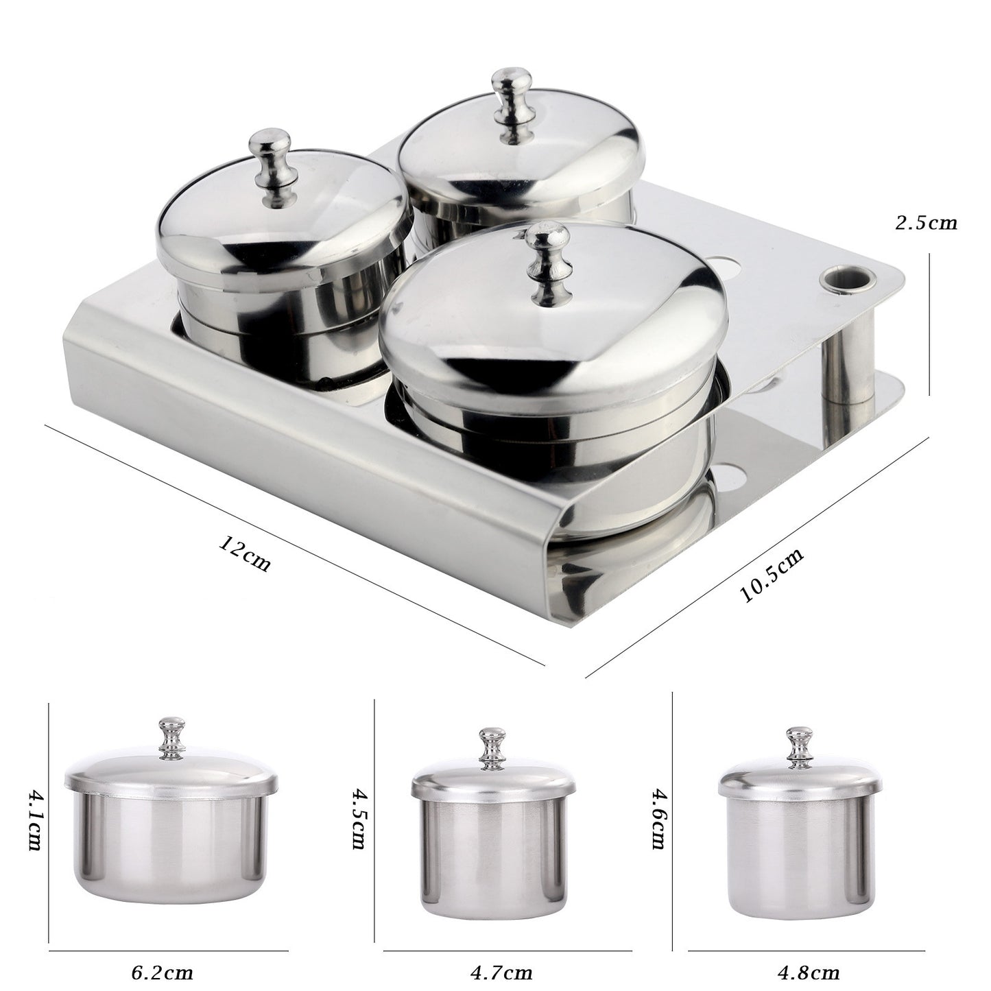 3 Pieces Acrylic Liquid Container Stainless Steel Acrylic Liquid Powder Cup Stainless Steel Nail Powder Holder Container with Lids for Nail Design Tools